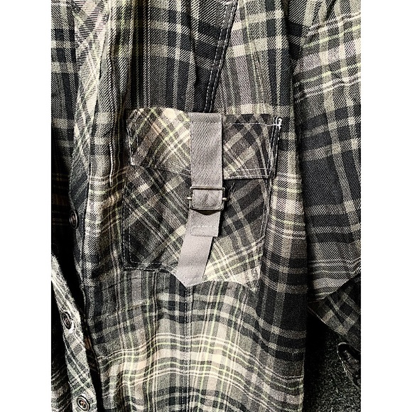 Brown Plaid Utility Button Up Top Size Small - Picture 11 of 11